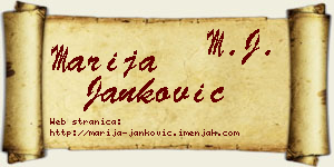 Marija Janković vizit kartica